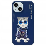 Nimmy Glasses Cool Cat &Uuml;mbris jaoks iPhone 15 - Sinine