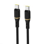 Dudao L25C USB-C kaabel 1m 60W pehme silikoonpunutisega - must