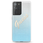 Guess GUHCS21LPCUGLSBL S21 Ultra G998blue k&otilde;va &uuml;mbris Glitter Gradient Script
