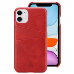 Crong Neat Cover &uuml;mbris seadmele iPhone 11 Pro, kaarditaskutega, punane