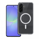 Dėklas telefonui Drop Glue spalvotas žiedinis magnētinis dangtelis suderinamas su MagSafe, skirtas SAMSUNG A36, baltas