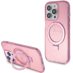 Guess Ring Stand Script Glitter MagSafe &uuml;mbris jaoks iPhone 15 Pro Max - roosa