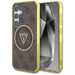 GUESS &uuml;mbris jaoks SAMSUNG S25 GUHMS25SHG4PRTGW (Magnetic IML Metal Glitter 4G Circle Triangle) brown