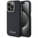 Karl Lagerfeld FW Metal Plate MagSafe iPhone 15 Pro Case - Black