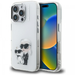 Karl Lagerfeld IML Aquarelle Karl & Choupette & Logo iPhone 16 Pro &Uuml;mbris - valge