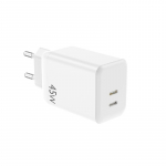 Laadija NCC (2xUSB-C; 45W) valge