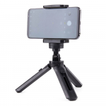 Mini statiivi selfipulga hoidik telefonile, kaamerale ja GoPro, 16-21 cm - must