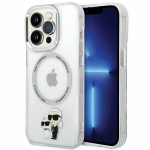 Karl Lagerfeld &uuml;mbris jaoks iPhone 13 Pro 6,1" KLHMP13LHNKCIT l&auml;bipaistev hardcase Magsafe IML NFT Karl & Choupette