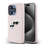 Karl Lagerfeld Silicone Karl&Choupette MagSafe &Uuml;mbris jaoks iPhone 15 Pro - roosa
