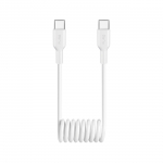 Puro 25W USB-C Spiral Kaabel - USB-C 1m - valge