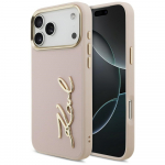 Karl Lagerfeld Karl Script Logo &Uuml;mbris jaoks iPhone 17 Pro Max - Roosa