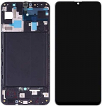LCD ekraan Samsung A505 A50 koos touch ekraan and frame must OLED (real size)