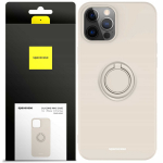 Spacecase Silikoninis dėklas su žiedu iPhone 12 Pro Max kaulo spalvos