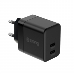 Crong Ultra Compact GaN seinalaadija, 2 &times; USB-C, 35 W, PD 3.0, PPS, must