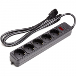 UPS-Rated Extension Cord 2m, 5 sockets, koos switch, must