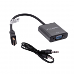 Lanberg AD-0017-BK vaizdo kabelio adapteris 0,2 m VGA (D-Sub) HDMI A tipo (standartinis) Juoda