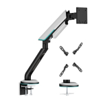 Heavy-Duty Single Monitor 24"-57" Gas Spring Arm Mount, Gray