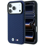 BMW M Carbon Metal Logo MagSafe &uuml;mbris mudelile iPhone 17 Pro Max / 18 Pro Max &ndash; tumesinine