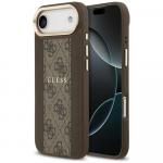 GUESS &uuml;mbris jaoks IPHONE 17 Air compatible with MagSafe GUHMP17MPG4SEMCW (PU W/ 4G Stripe) brown