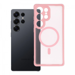 FULL MATTE MAG COVER &Uuml;mbris compatible with MagSafe jaoks SAMSUNG S25 Ultra jasny r&oacute;żowy