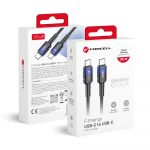 FORCELL F-ENERGY C357 kabelis Type C į Type C QC4.0 PD 5A 100W Gradientinis 1 m juodas