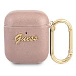 Guess GUA2SASMP AirPodsi &uuml;mbris roosa/roosa Saffiano Script Metal Collection