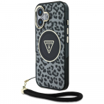 Guess HC IML Leopard Triangle Cord Strap MagSafe &uuml;mbris jaoks iPhone 16 - must
