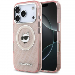 Karl Lagerfeld IML Choupette Head Logo MagSafe &Uuml;mbris jaoks iPhone 17 Pro Max - Roosa