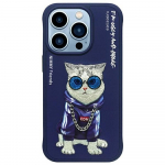 Nimmy Glasses Cool Cat &Uuml;mbris jaoks iPhone 15 Pro - Sinine