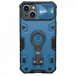 Nillkin CamShield Armor Pro Case iPhone 14 Plus soomustatud kate koos kaamera kaitser&otilde;ngaga statiiviga sinine