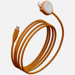 Laidas Energea Flow Duo Watch 2-w-1 USB-C į USB-C + Apple Watch įkroviklis 480Mb/s 60W 1.5m oranžinis
