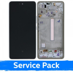 Ekranas skirtas Samsung A536 A53 5G su rėmeliu / White / (Service Pack)