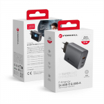 FORCELL F-ENERGY GaN VT-42B pilkas kelioninis įkroviklis 2 x Type C + USB A PD QC4.0 4A 65W