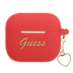 Guess GUA3LSCHSR AirPods 3 &uuml;mbris punane/punane Silikoonist Charm Heart Collection