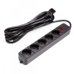 UPS-Rated Extension Cord 5m, 5 sockets, koos switch, must