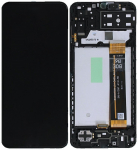 Ekranas Samsung M135 M13 4G 2022 su lietimui jautriu stikliuku ir rėmeliu Black originalus