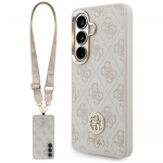 Guess 4G Big Rhinestone Triangle Strap MagSafe &uuml;mbris + rihm Samsung Galaxy S26 roosa