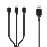 XO kaabel NB103 3in1 USB - Lightning + USB-C + microUSB 1,0 m 2,1A, must