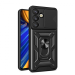 Hybrid Armor Camshield &Uuml;mbris with Stand and Camera Cover jaoks Realme GT 7 Pro 5G - Must
