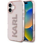 Karl Lagerfeld IML Rhinestones Logo iPhone 16 &Uuml;mbris - Roosa