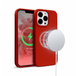 Crong Color Cover Magnetic &uuml;mbris seadmele iPhone 13 Pro Max, MagSafe'iga &uuml;hilduv, punane