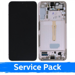 LCD ekraan &uuml;hilduv Samsung S906 S22 Plus raamiga / Phantom Pink / (Service Pack)