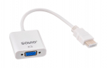 SAVIO HDMI (M) TO VGA (F) ADAPTER valge CL-201