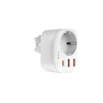 Devia power socket PD charger 20W 1x USB-C 2x USB 3A valge