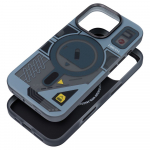 FORCELL F-PROTECT Levels su dvigubo sluoksnio 4D technologija, karinio kritimo testuotas, suderinamas su MagSafe IPHONE 16 PLUS kibernetinis pilkas