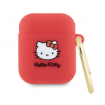 Hello Kitty Silicone 3D Kitty Head &uuml;mbris jaoks AirPods 1/2 - fuchsia