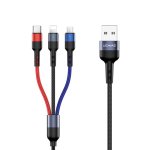 USAMS Laidas pintas U26 3W1 0.35M 2A FAST CHARGE (LIGHTNING/MICROUSB/USB-C) SJ410USB01 (US-SJ410)