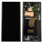 Ekranas Samsung S918 S23 Ultra 5G su lietimui jautriu stikliuku ir rėmeliu Phantom Black originalus (used Grade A)