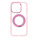 Case for iPhone 16 PRO Frame Circle Stand compatible with MagSafe pink