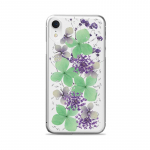 Puro Glam Hippie Chic &uuml;mbris seadmele iPhone XR, ehtsate roheliste &otilde;ielehtedega